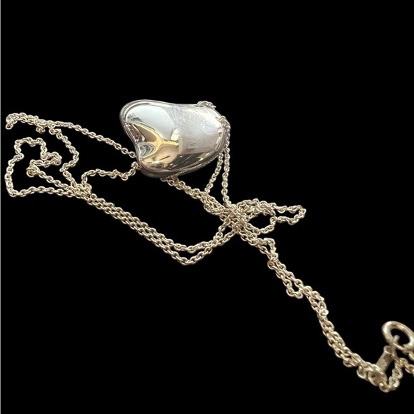 Tiffany & Co. Silver Large Full  Heart Necklace - Picture 7 of 11